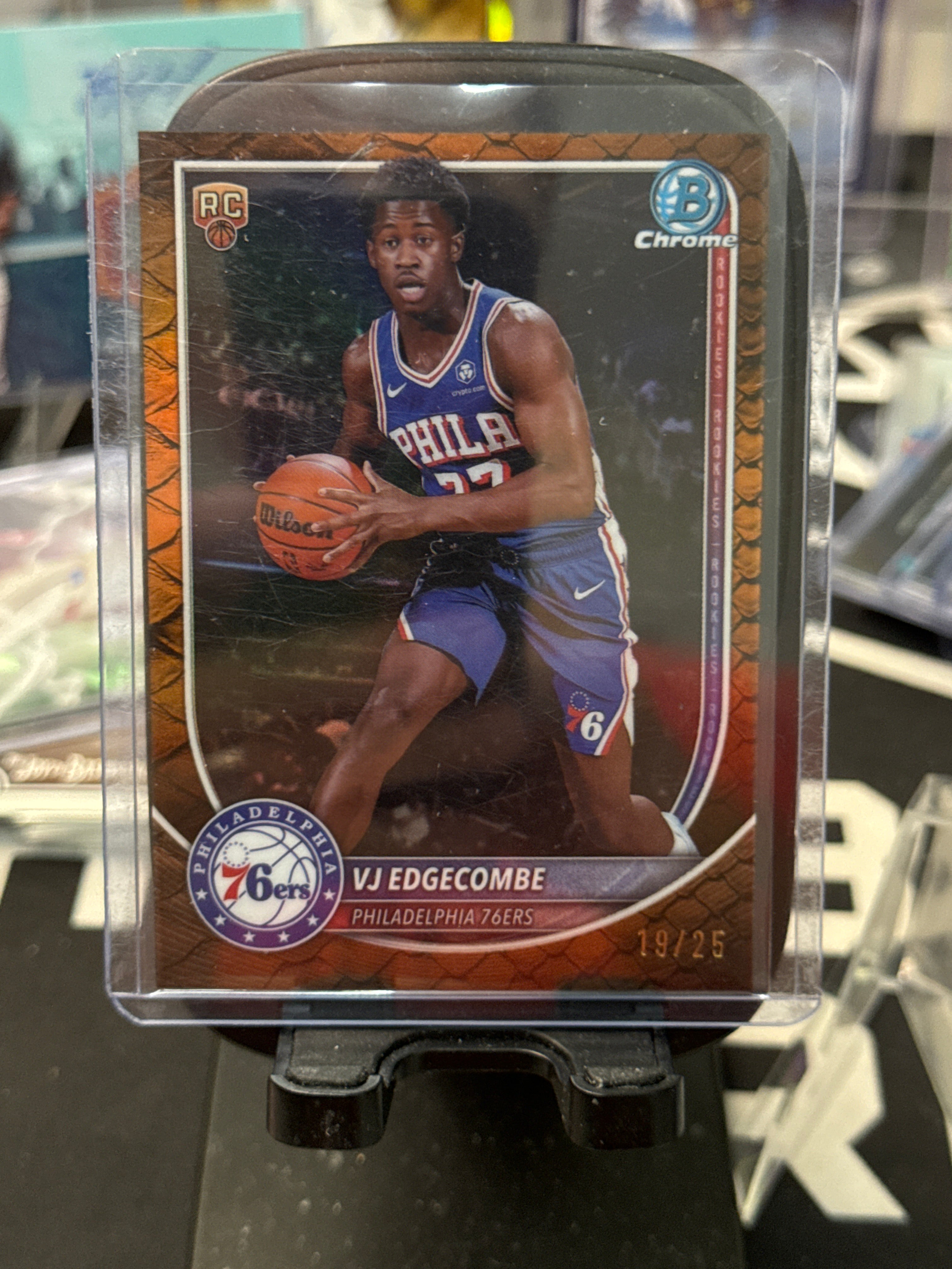 2025-26 Bowman - VJ Edgecombe Orange Reptilian /25 Rookie Card RC