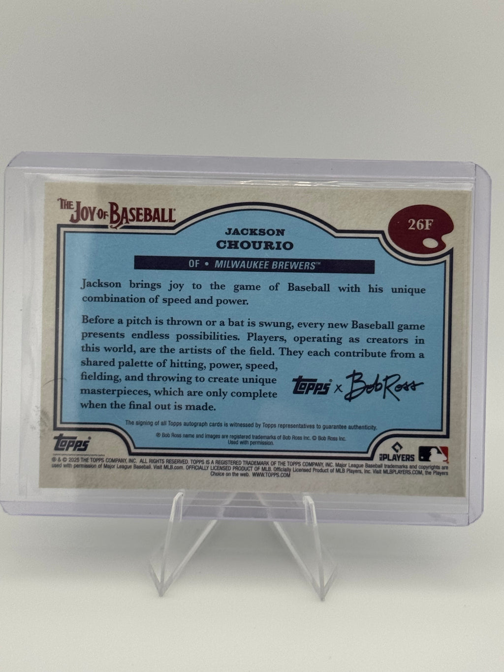 2025 Bob Ross Jackson Chourio Prussian Blue /50 Auto Color Match