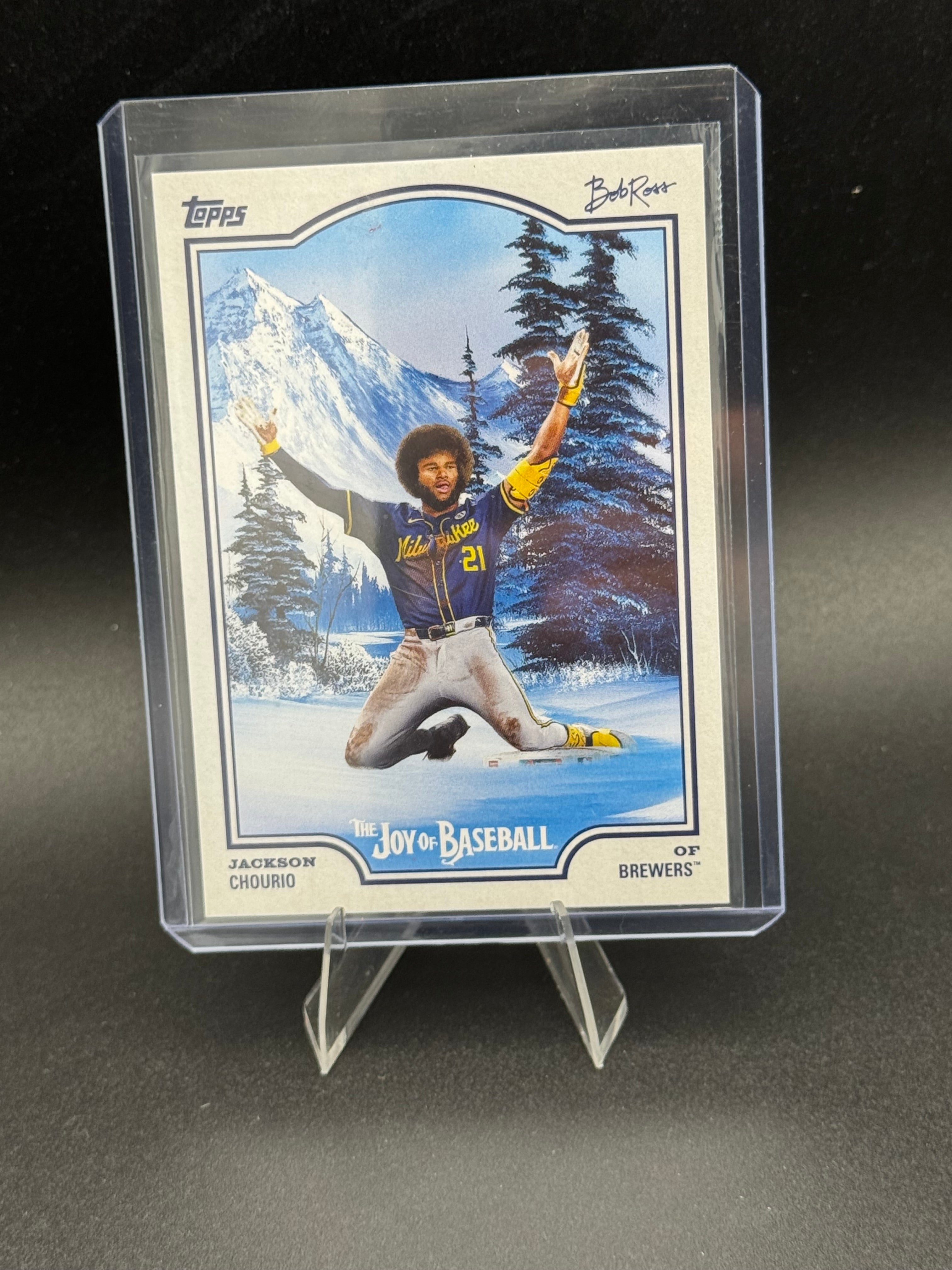 Jackson Chourio - 2025 Bob Ross X Topps The Joy of Baseball Happy Mistakes SP (Afro)