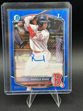 2025 Bowman Chrome Harold Rivas 1st Bowman Auto Blue Wave /150