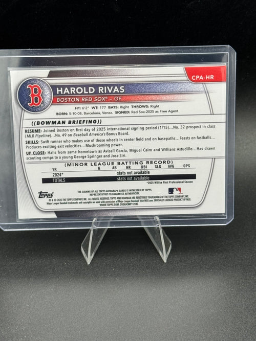 2025 Bowman Chrome Harold Rivas 1st Bowman Auto Blue Wave /150