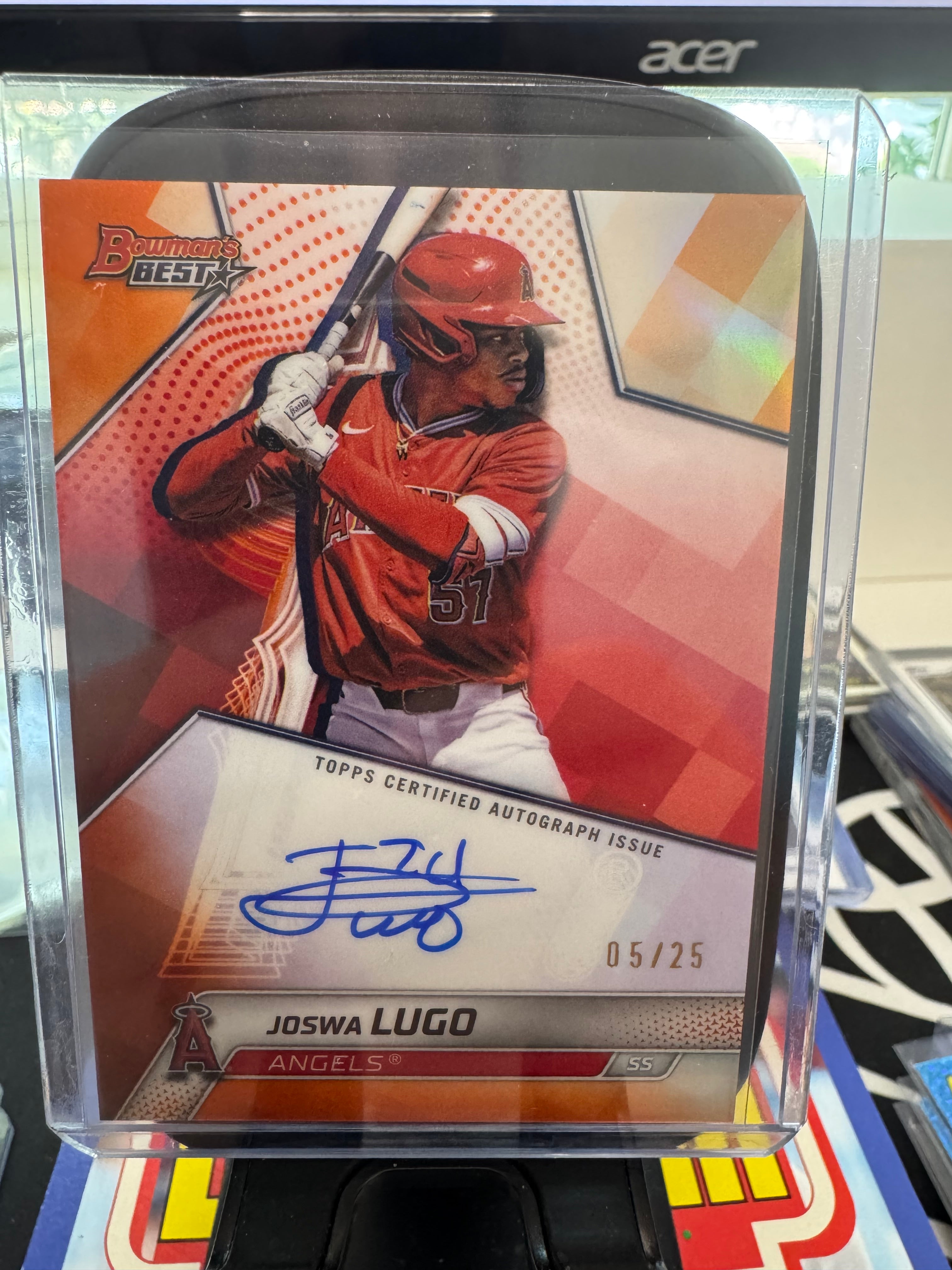 Joswa Lugo 2025 Bowman's Best Orange /25 Auto Angels