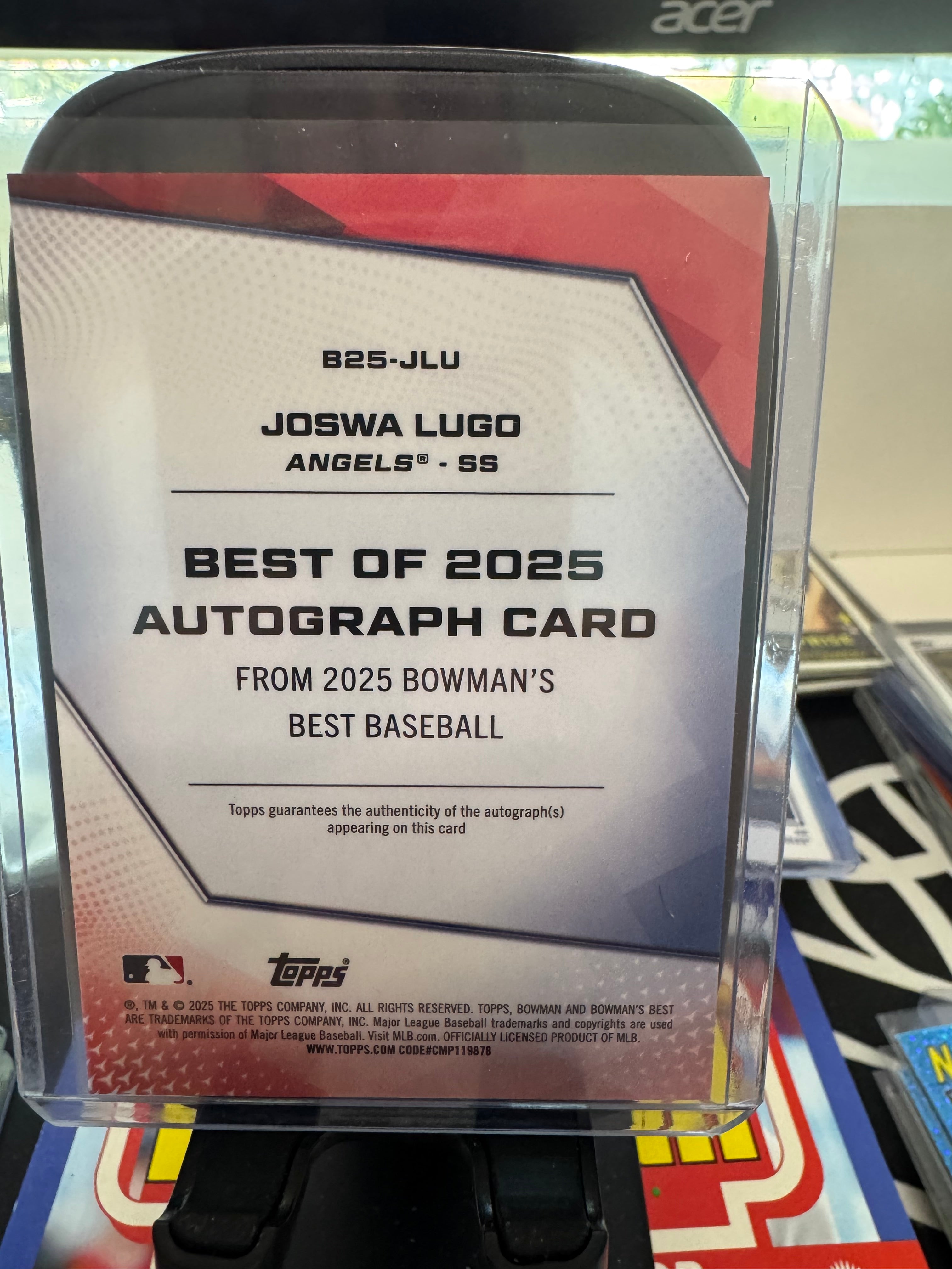 Joswa Lugo 2025 Bowman's Best Orange /25 Auto Angels