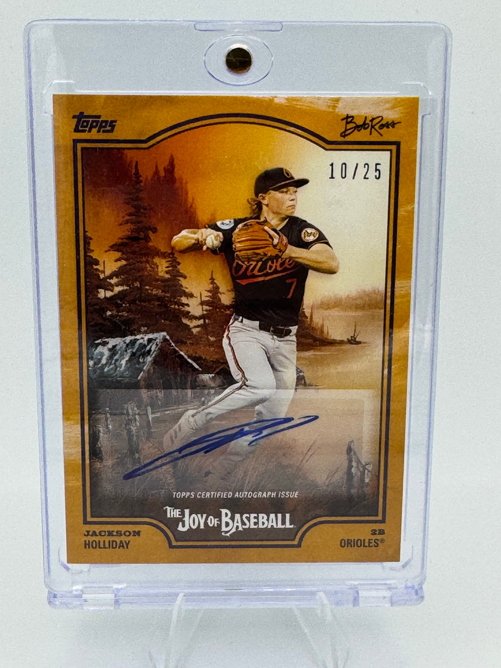 2025 Topps X Bob Ross Jackson Holliday Auto Indian Yellow #32D