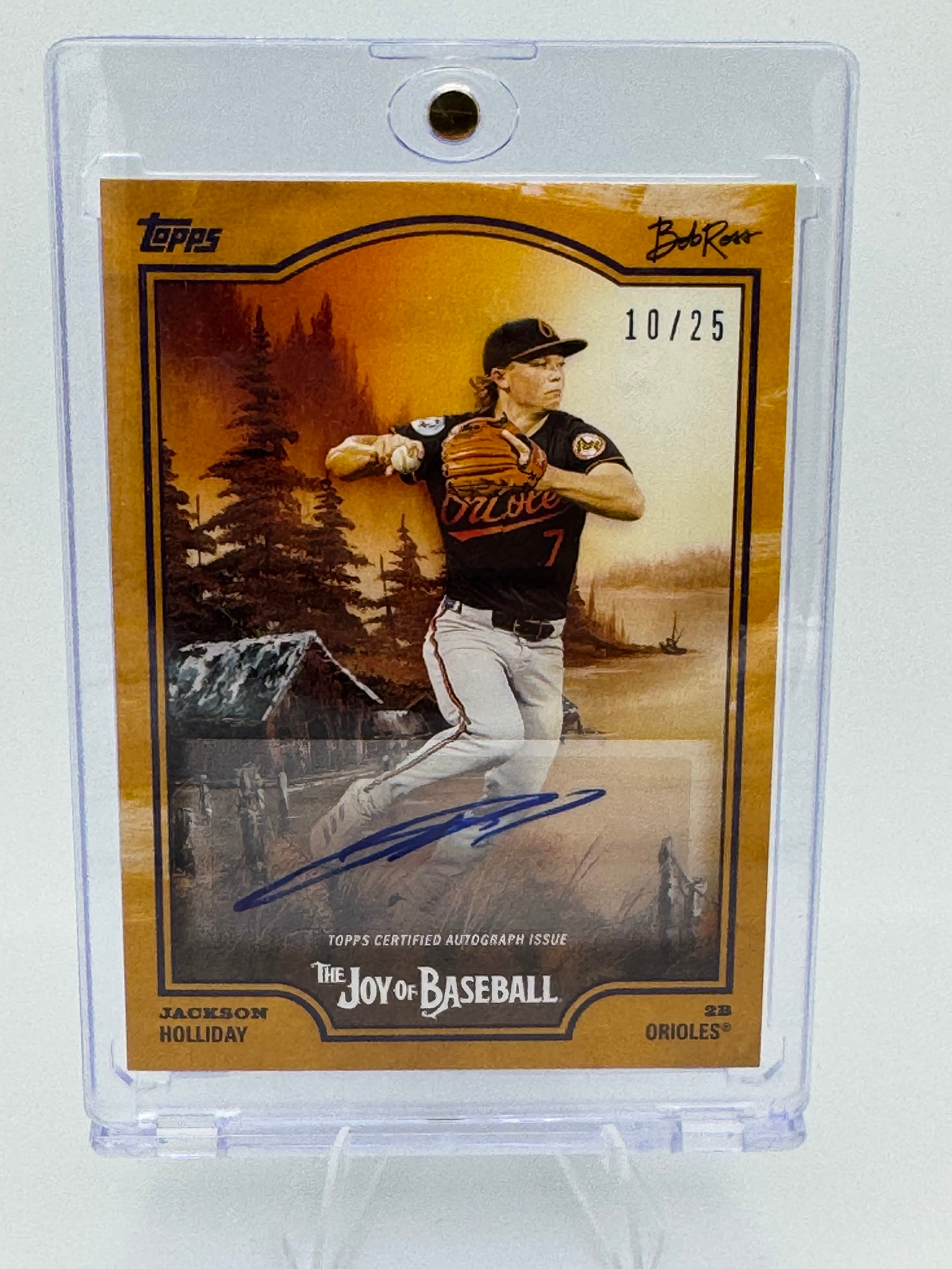 2025 Topps X Bob Ross Jackson Holliday Auto Indian Yellow #32D