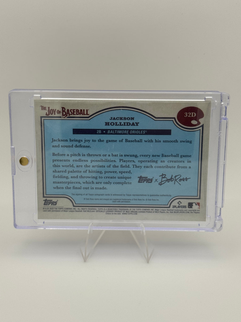 2025 Topps X Bob Ross Jackson Holliday Auto Indian Yellow #32D
