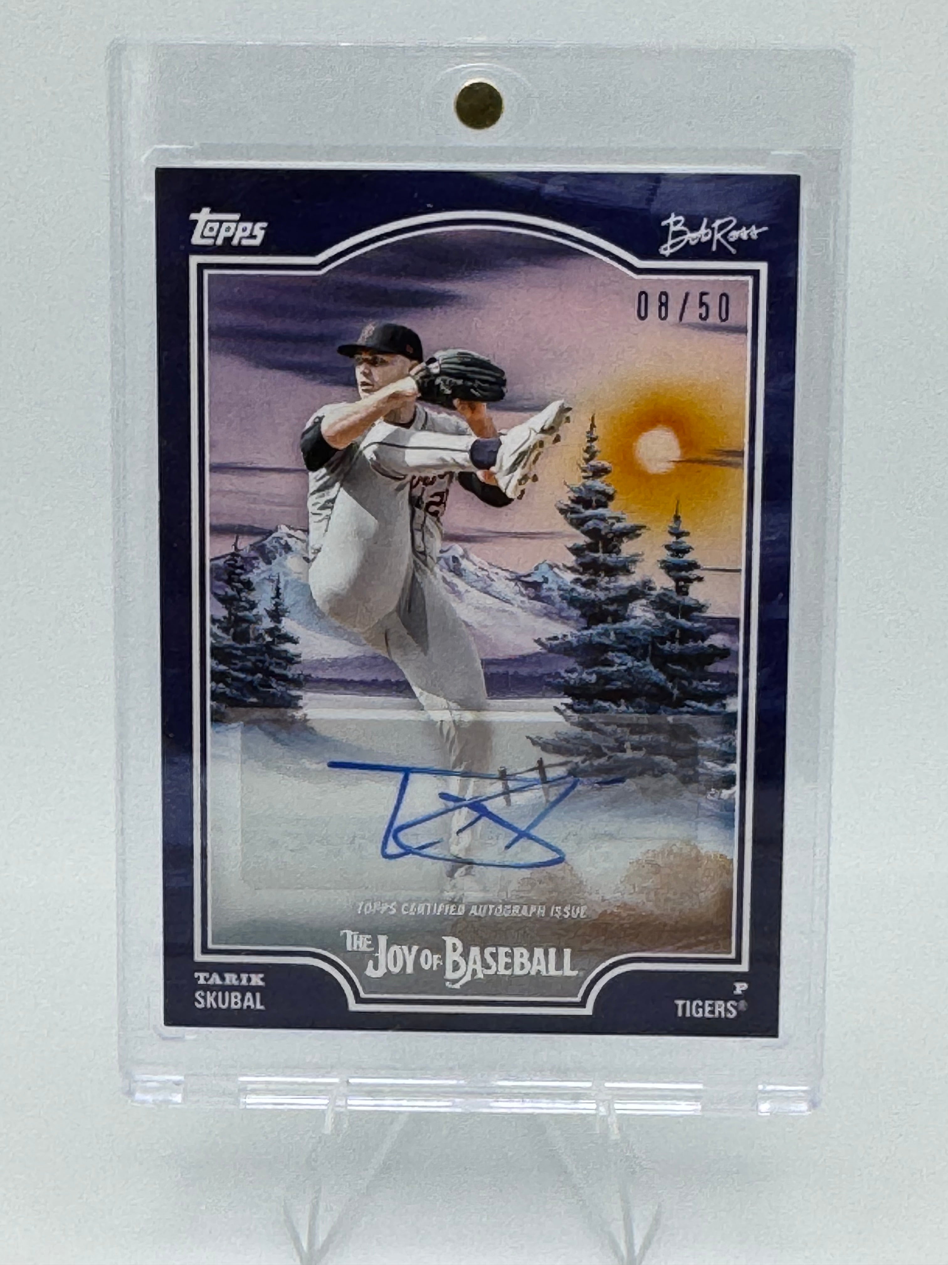Tarik Skubal - 2025 Bob Ross Prussian Blue Color Match Auto /50 CLEAN