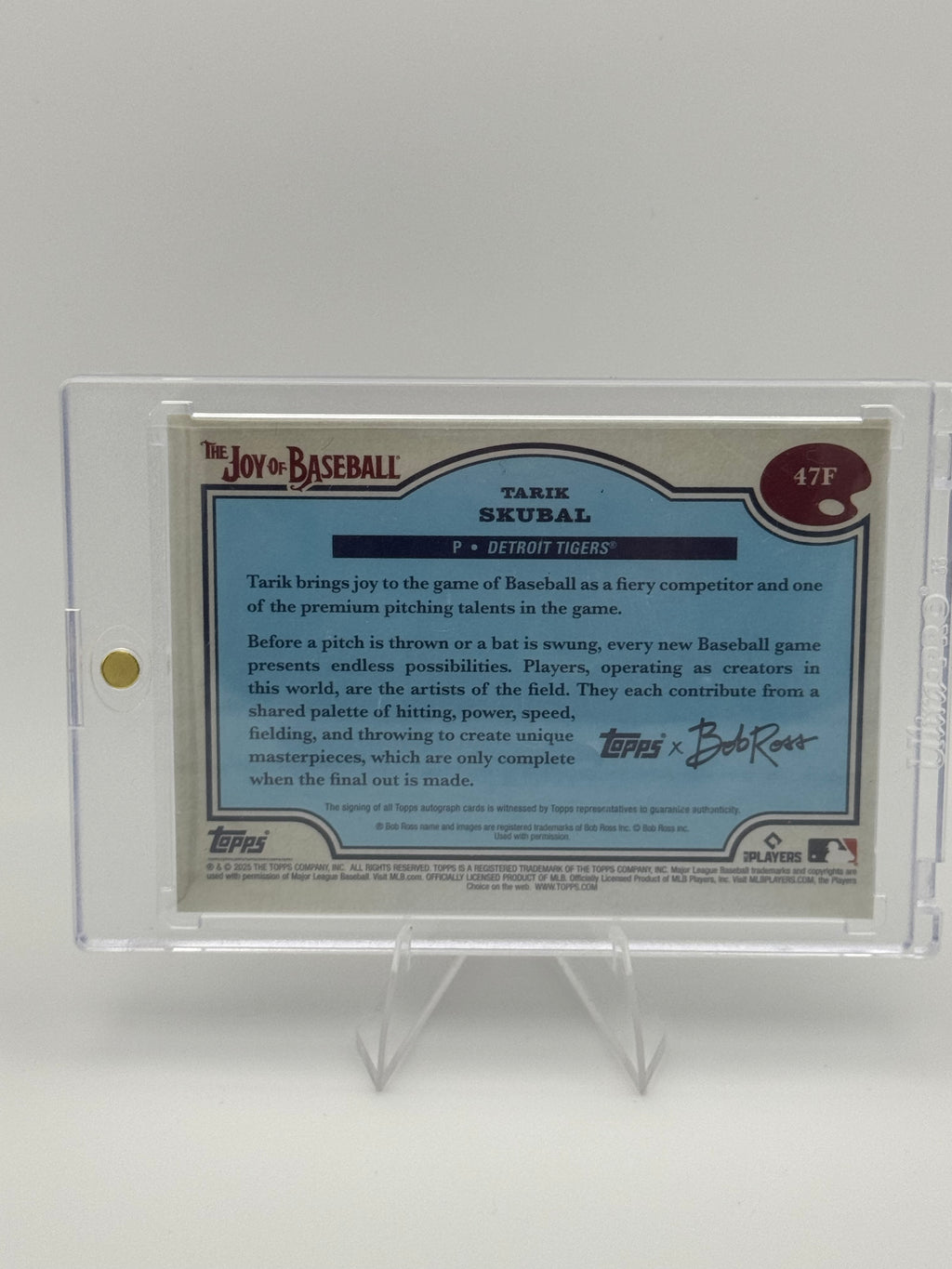 Tarik Skubal - 2025 Bob Ross Prussian Blue Color Match Auto /50 CLEAN