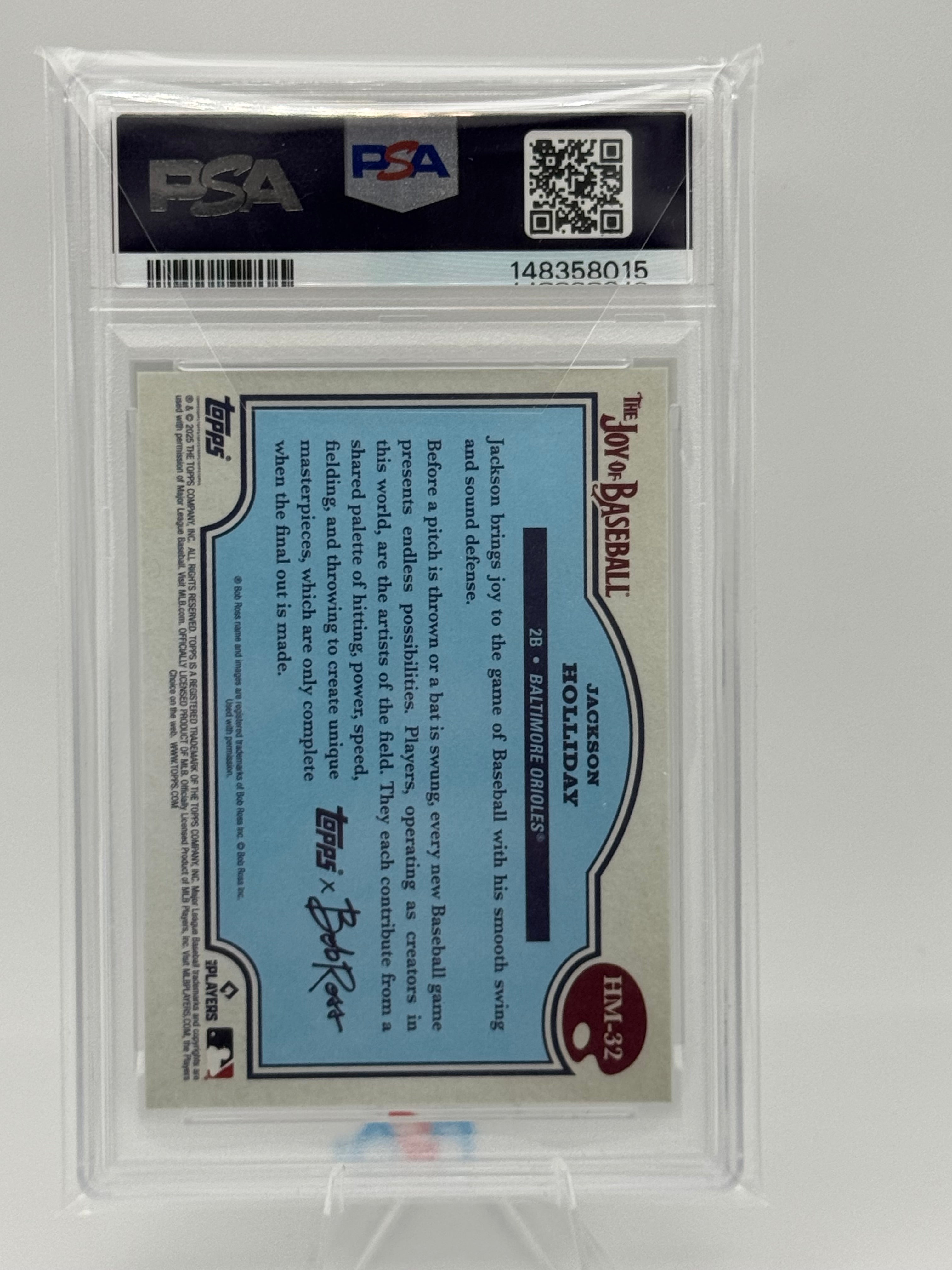 2025 Topps Bob Ross Joy of Baseball Jackson Holliday Happy Mistakes PSA 10