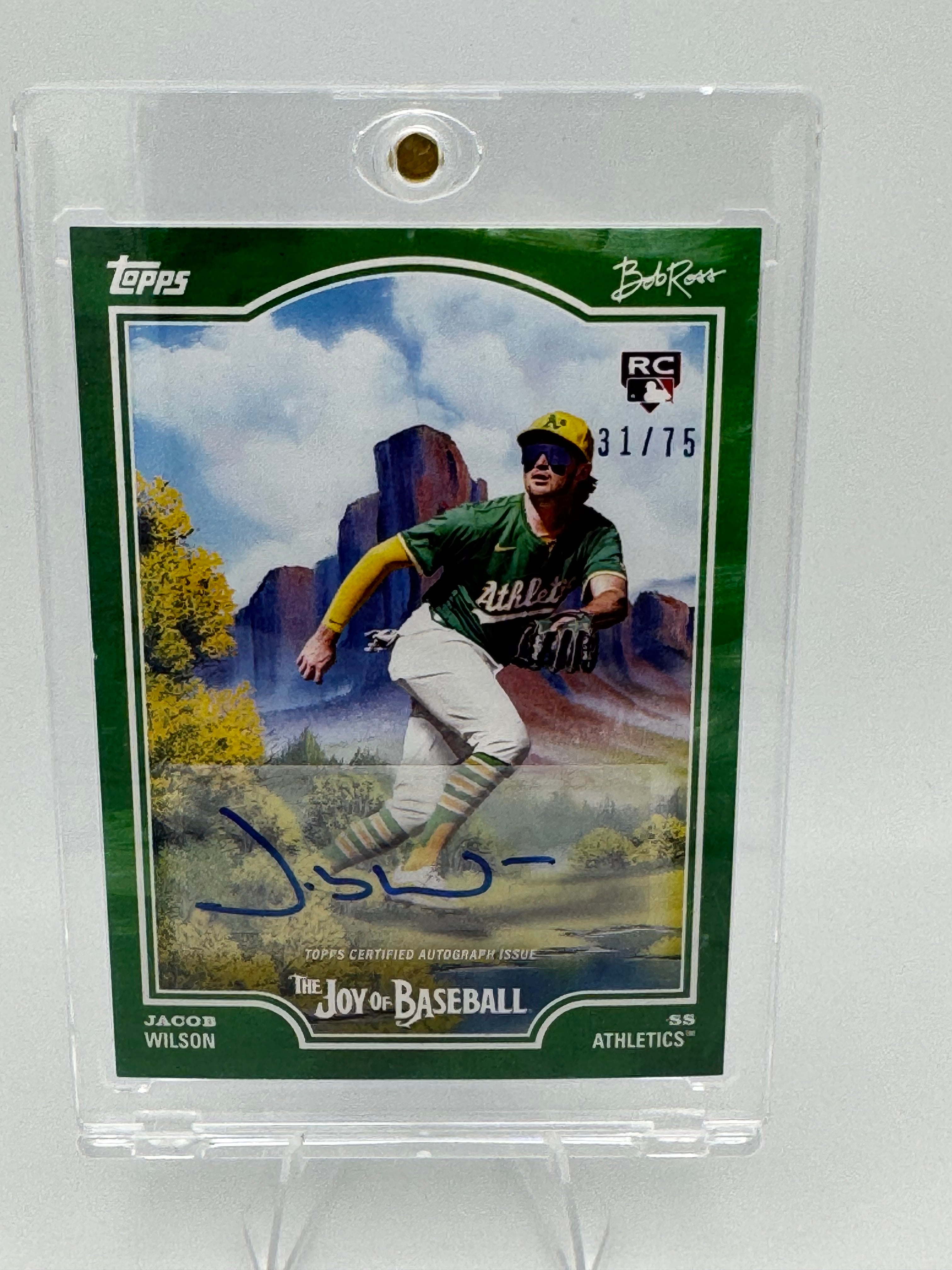 2025 Topps x Bob Ross The Joy of Baseball Jacob Wilson Green /75 Auto