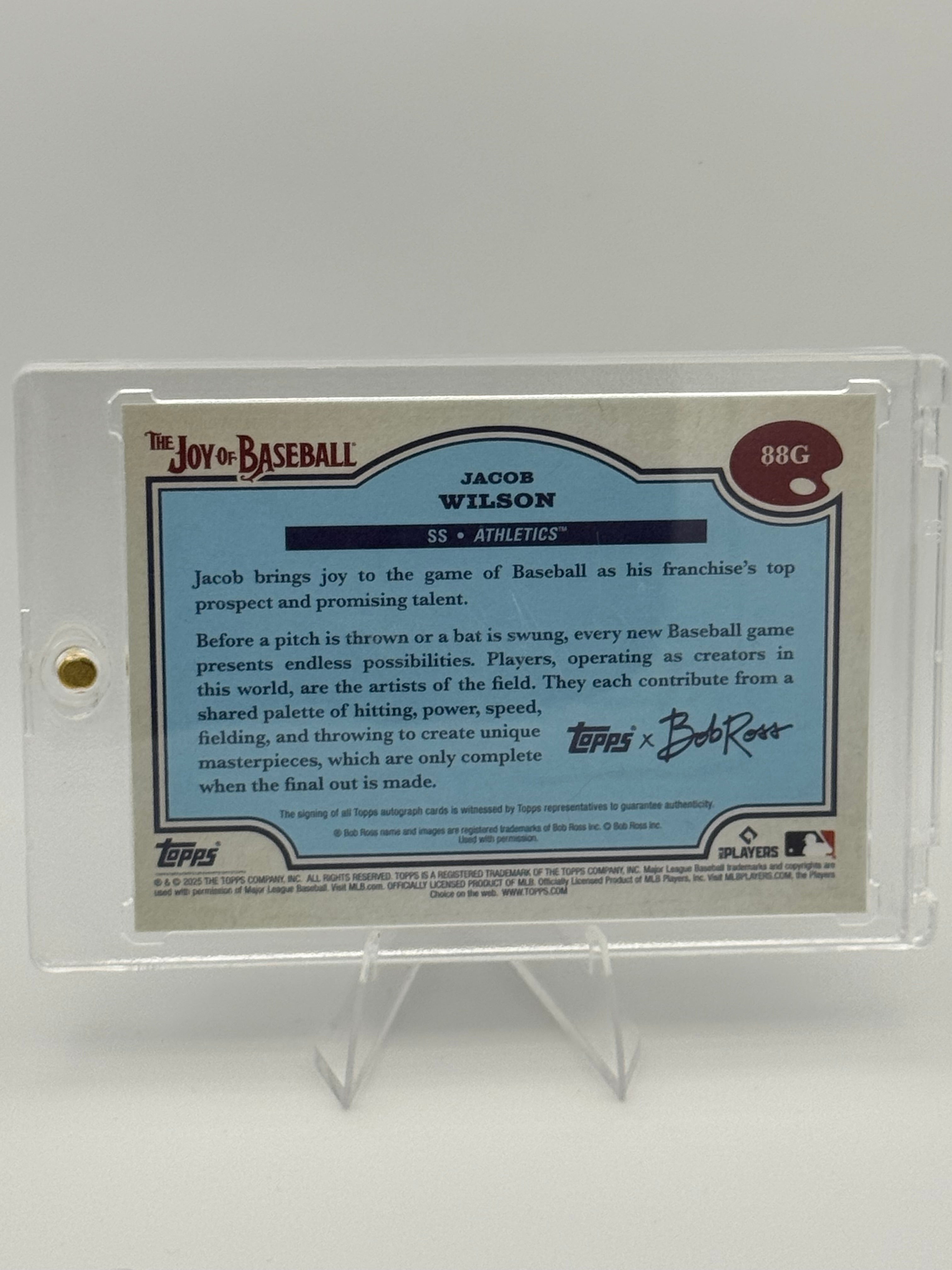 2025 Topps x Bob Ross The Joy of Baseball Jacob Wilson Green /75 Auto