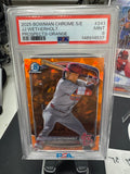 JJ Wetherholt 2025 Bowman Chrome Sapphire Orange Refractor /25 PSA 9 Cardinals