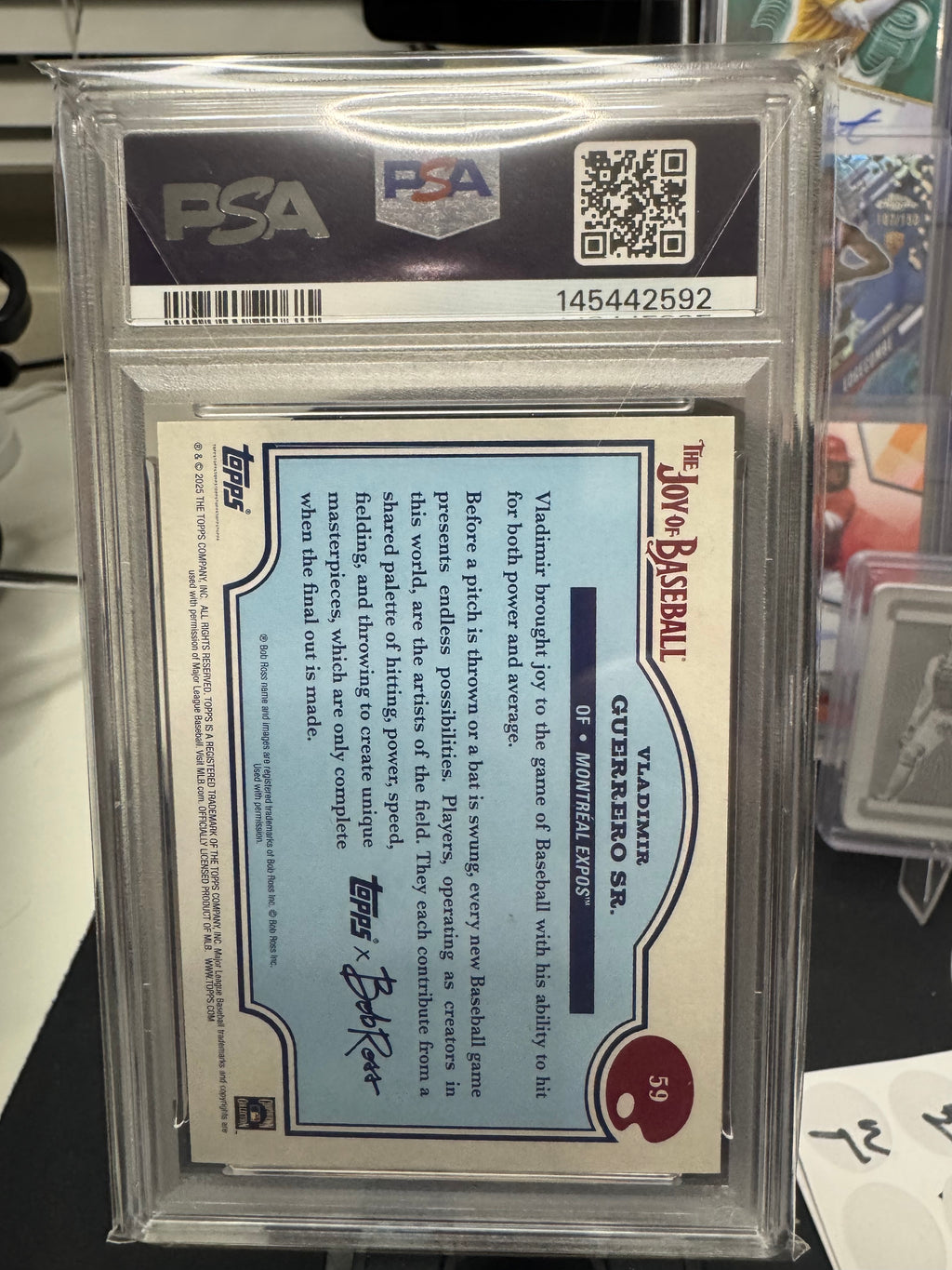 2025 Bob Ross Vladimir Guerrero Sr. Titanium White 1/35 PSA 10 GEM POP 1!
