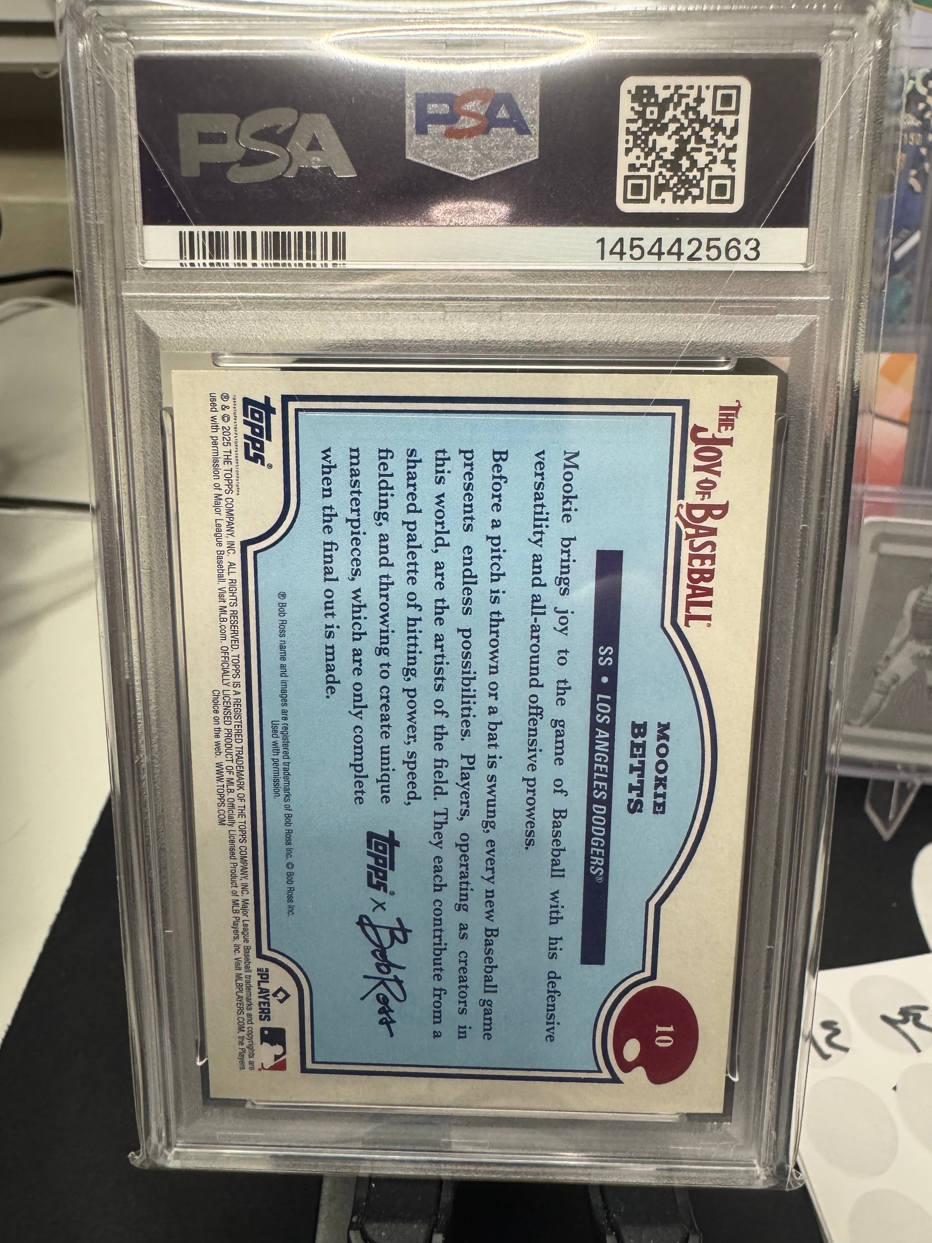 2025 Topps x Bob Ross Mookie Betts Indian Yellow /25 PSA 9 Dodgers