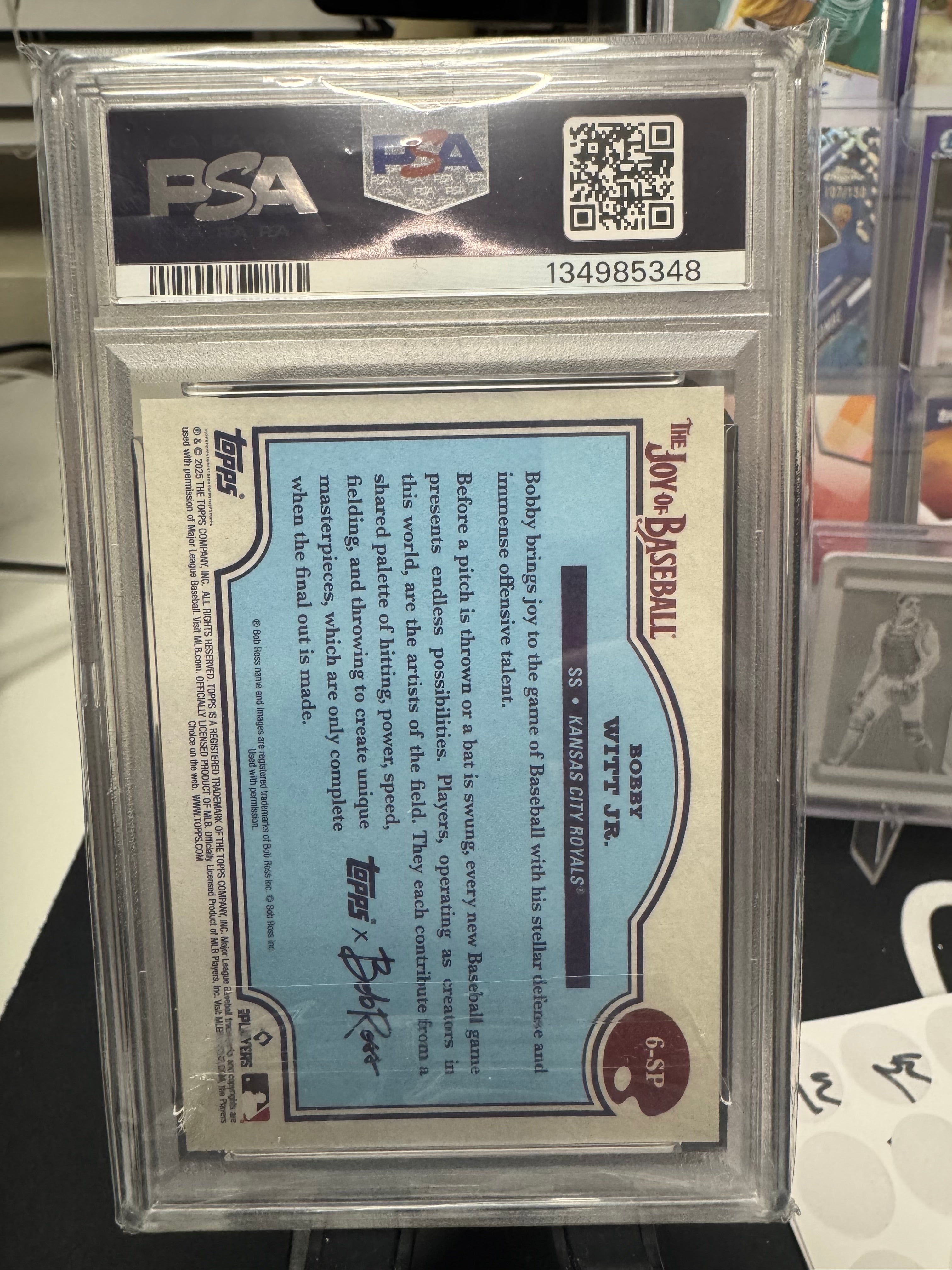 Bobby Witt Jr 2025. Topps X Bob Ross #6-SP Beauty Is Everywhere PSA 10