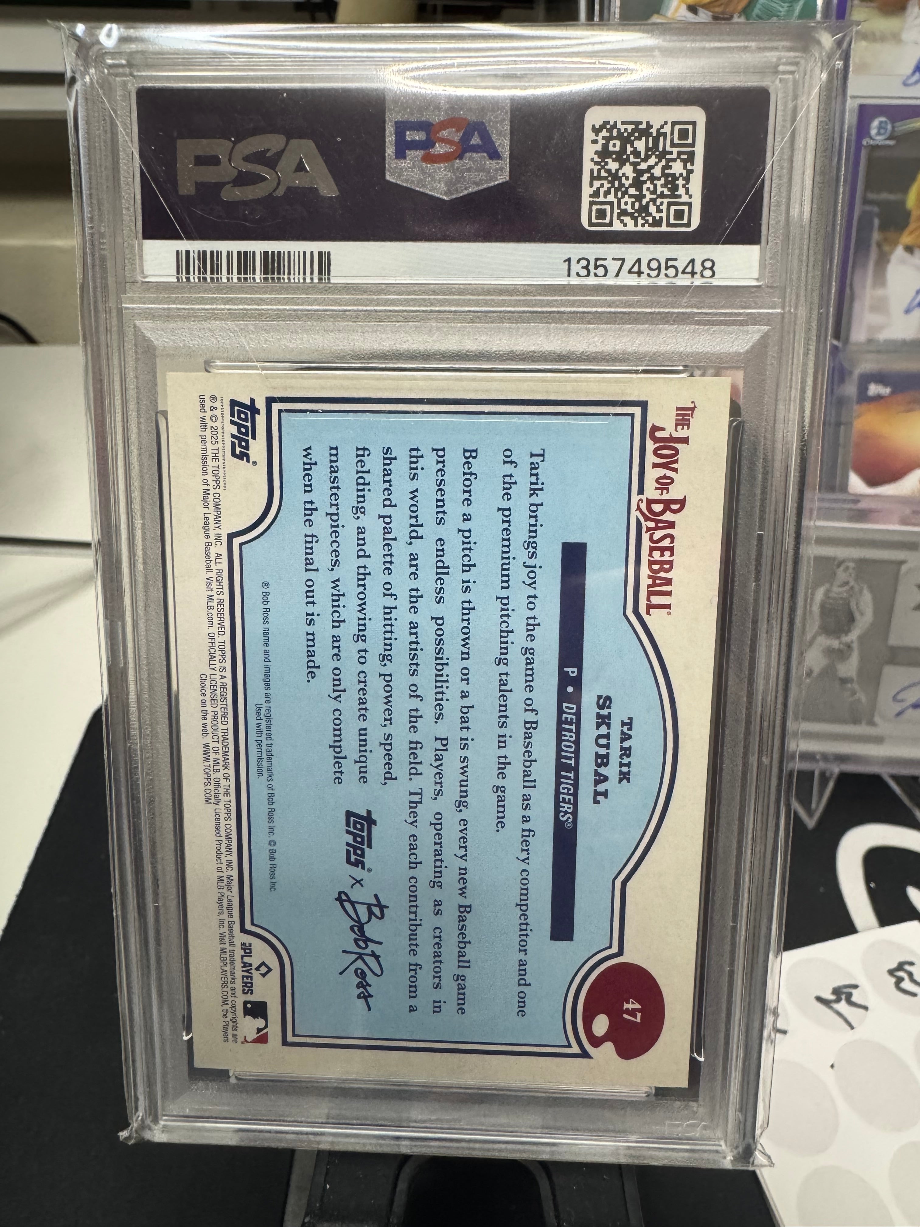 2025 Topps X Bob Ross  Tarik Skubal Paint Splatter /99 PSA 9 LOW POP