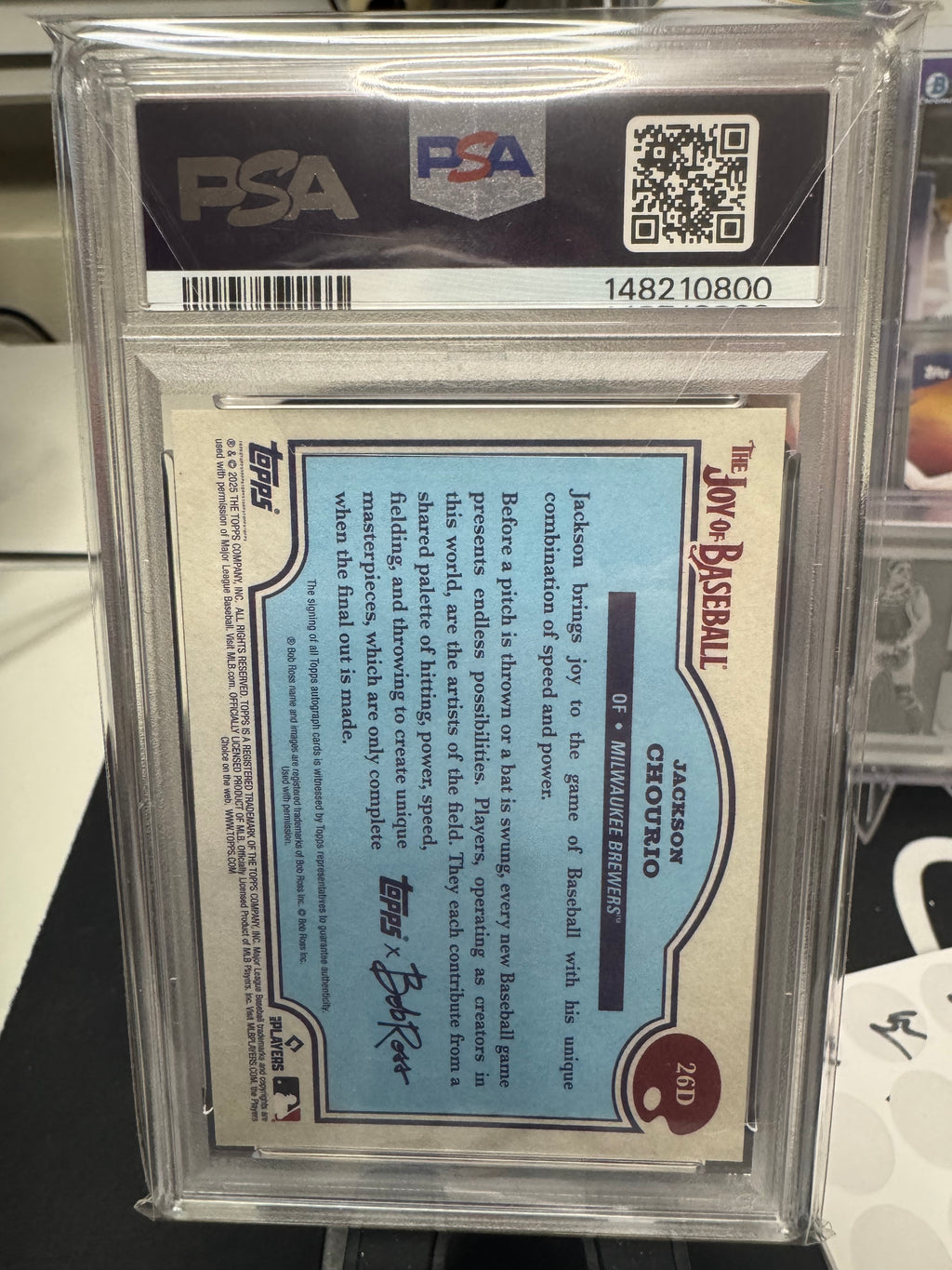 2025 TOPPS BOB ROSS JOY OF BASEBALL JACKSON CHOURIO Indian Yellow /25 Autograph PSA 9 POP 1!