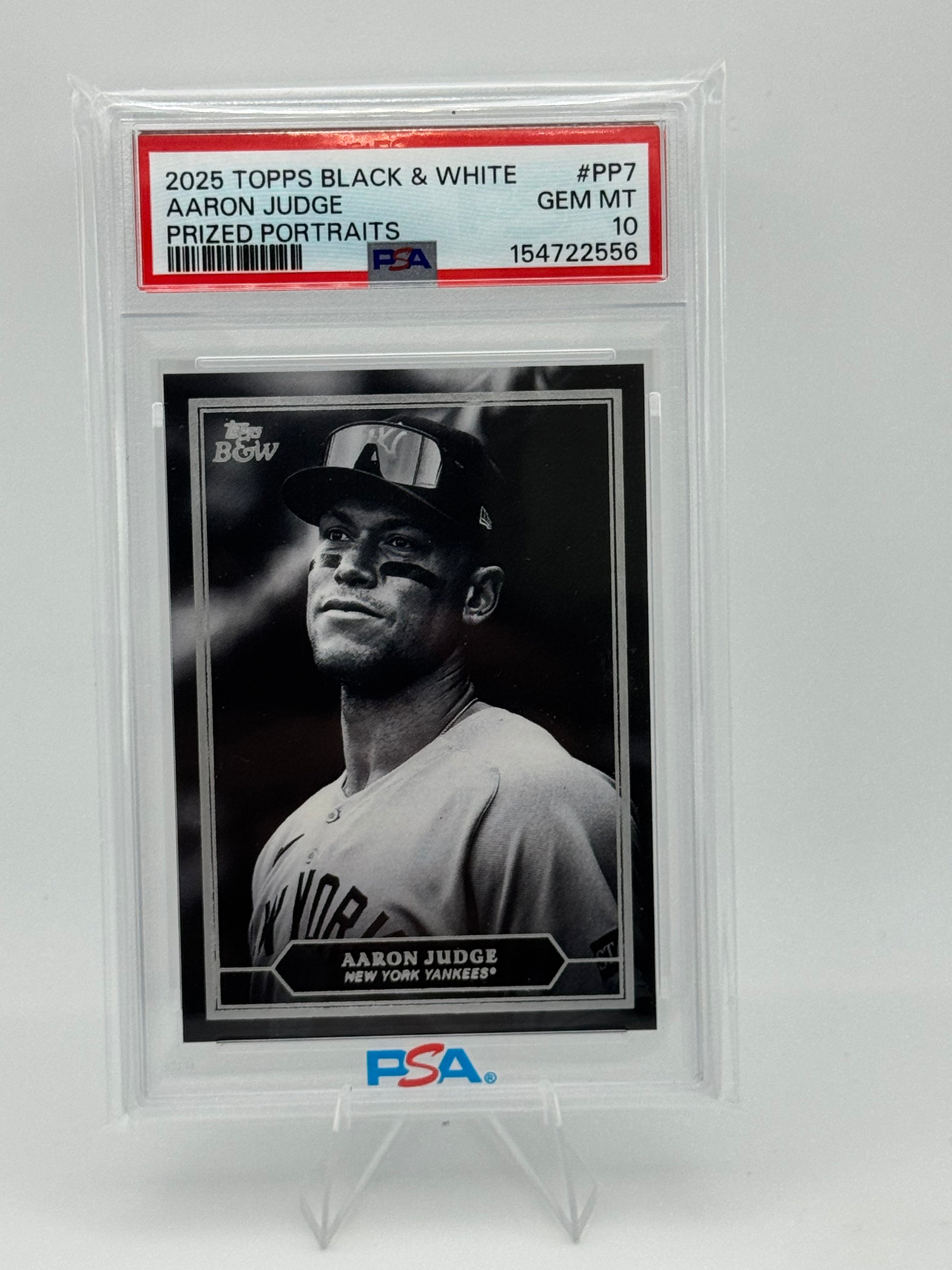2025 Topps Black & White Aaron Judge Prized Portraits #PP7 Yankees PSA 10