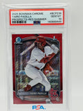 2025 Bowman Chrome Yairo Padilla Red Shimmer 5/5 Bookend PSA 10 GEM MINT Pop 1