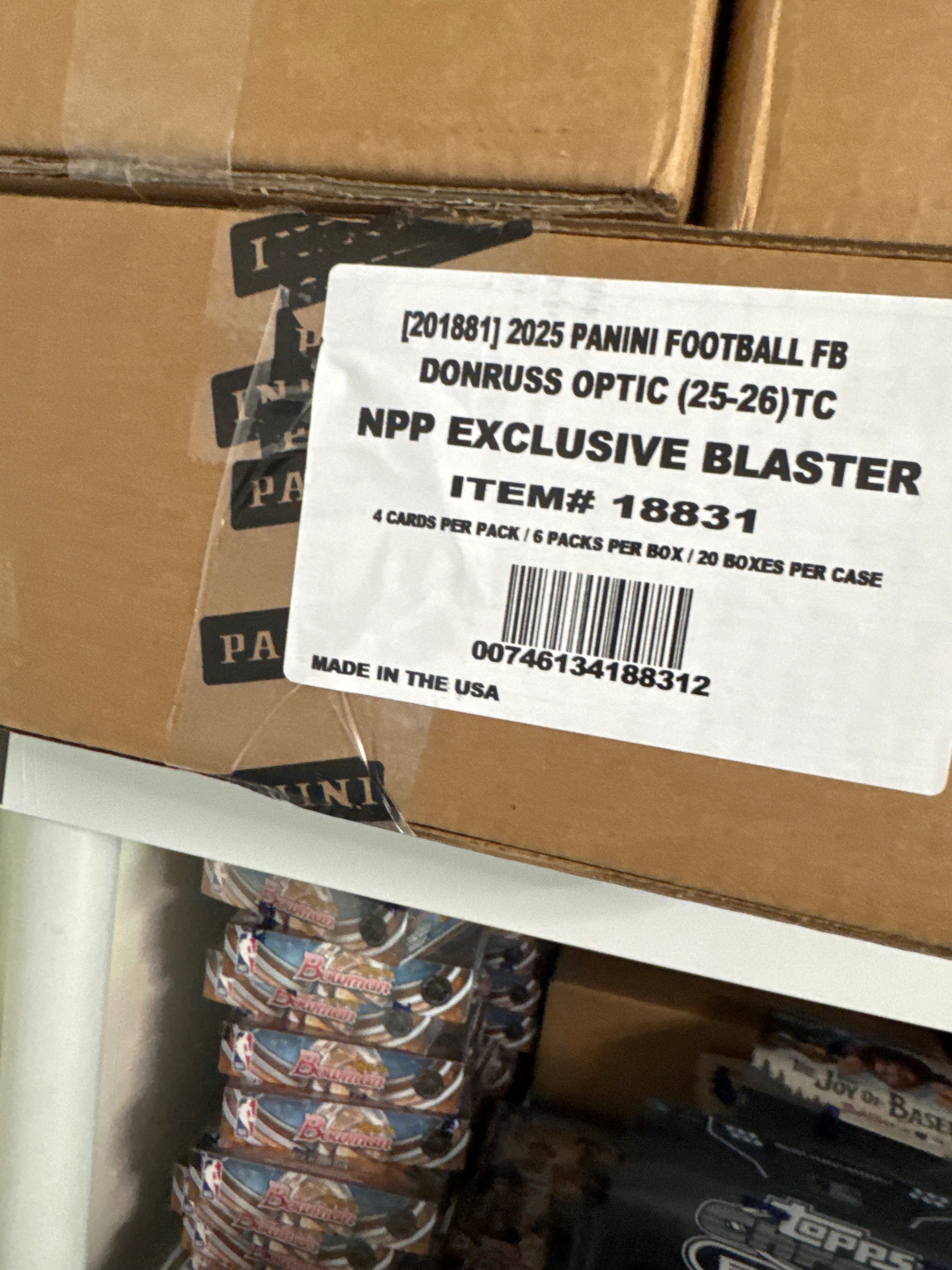 2025 Donruss Optic Football Sealed Case of 20 Blaster Boxes