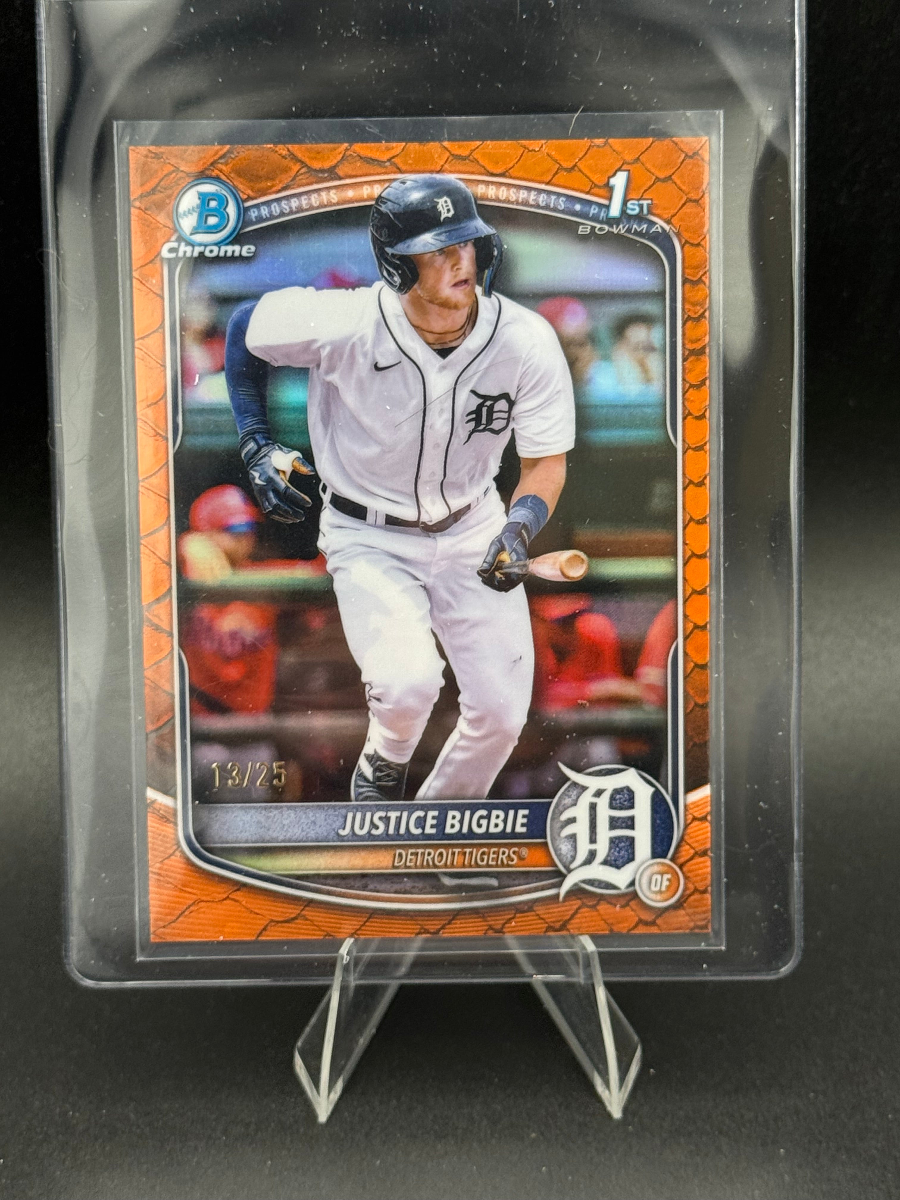 2025 Bowman Chrome Justice Bigbie Orange /25 Reptilian Bowman 1st