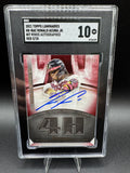 2021 Topps Luminaries Hit King Ronald Acuna Jr. Autographed Red 2 of 10 Graded 10 Gem Mint
